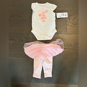 Carters baby girl cute like auntie outfit newborn NWT